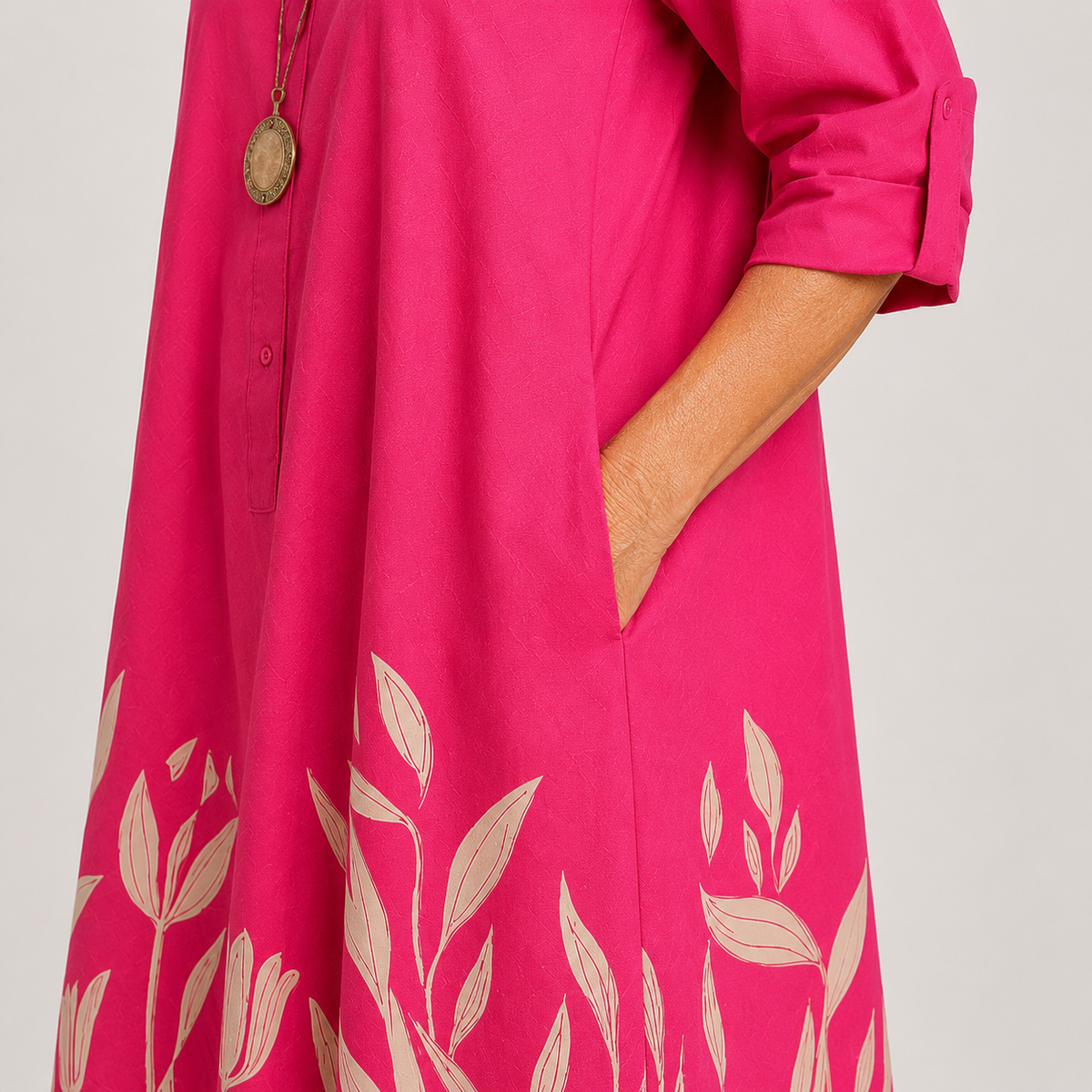 Nina™ | Button-Front Relaxed Midi Dress