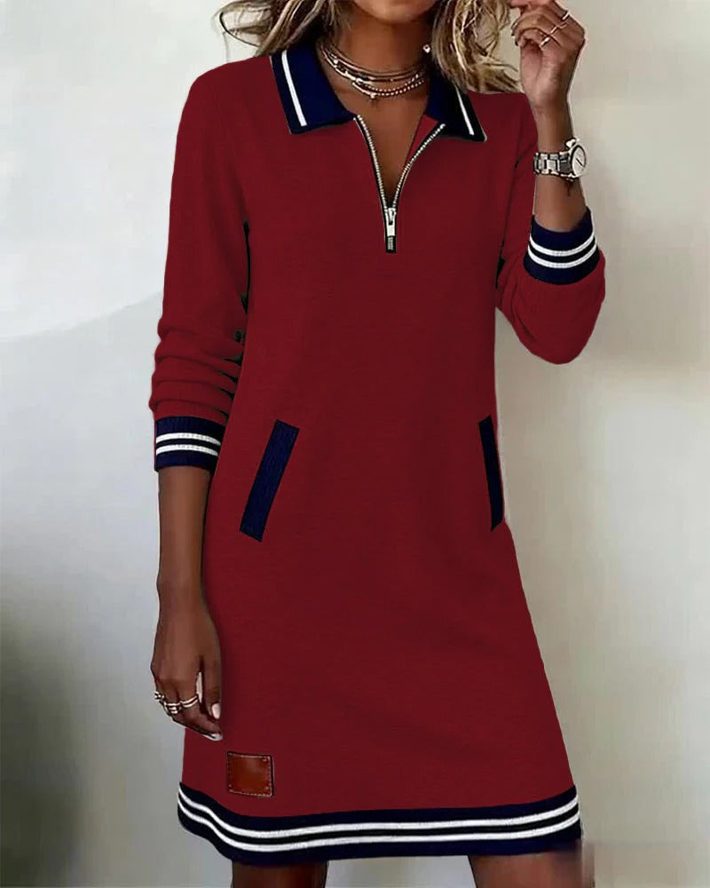 Harper™ | Zip-Collar Comfort Dress