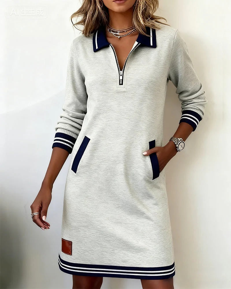 Harper™ | Zip-Collar Comfort Dress