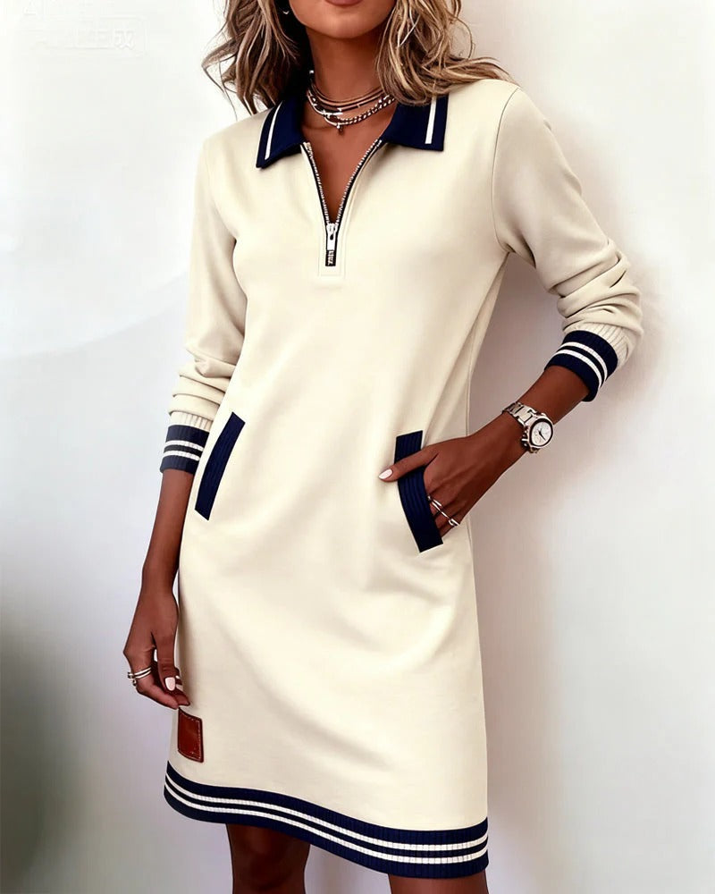 Harper™ | Zip-Collar Comfort Dress