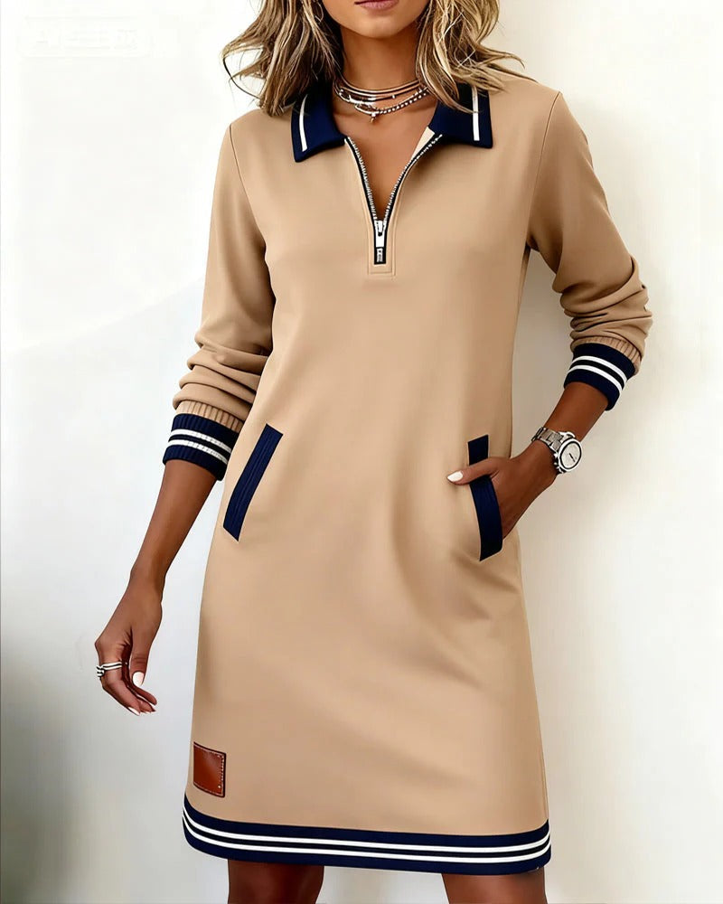 Harper™ | Zip-Collar Comfort Dress