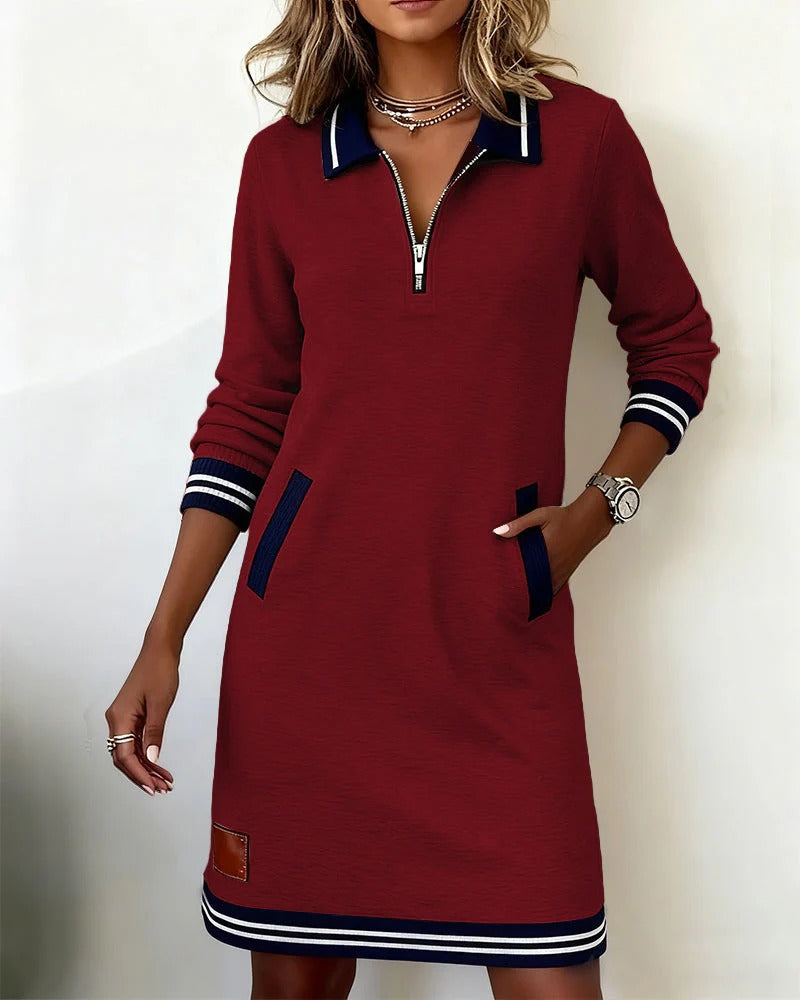 Harper™ | Zip-Collar Comfort Dress