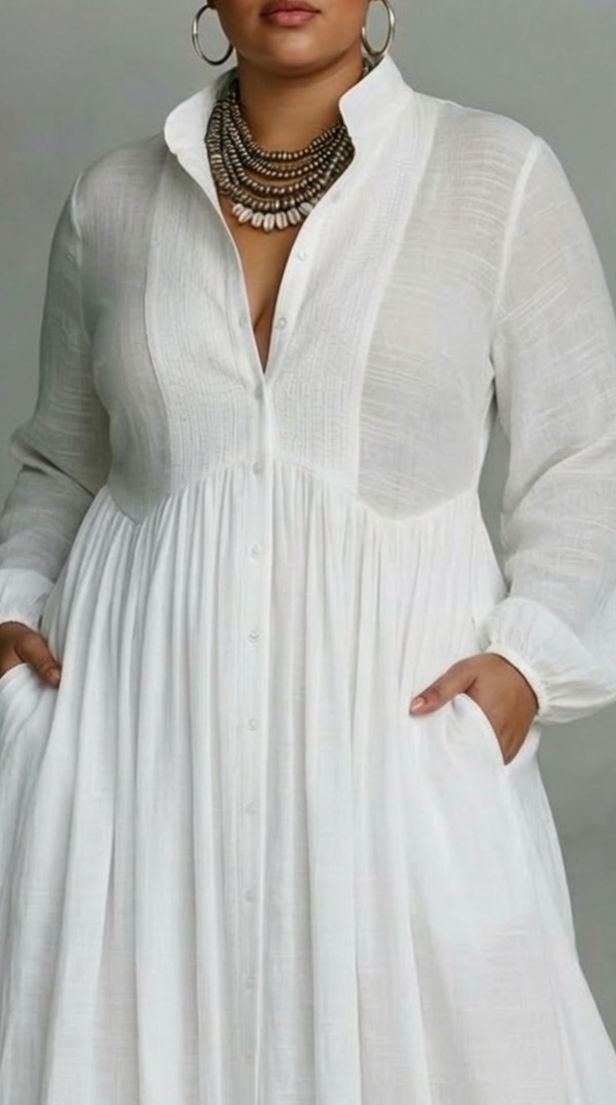 Serena™ | Flowing Button-Front Maxi Dress