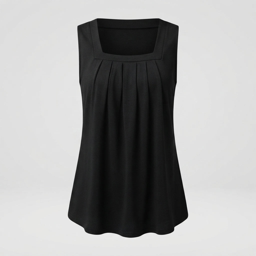 Georgie | Pleated Square Neck Tank Top