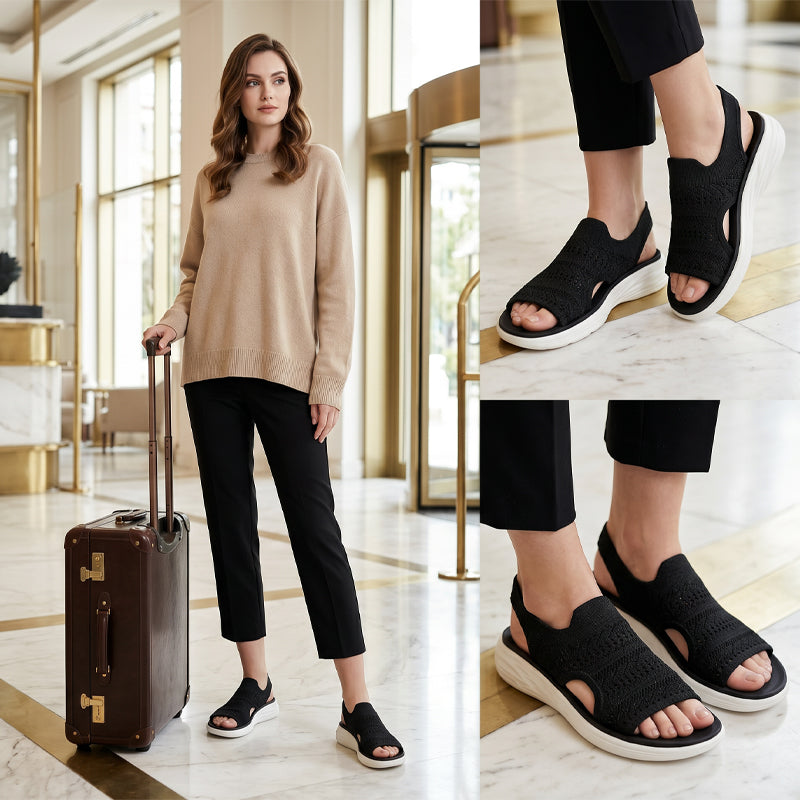Zina | Women's breathable knit platform sandals