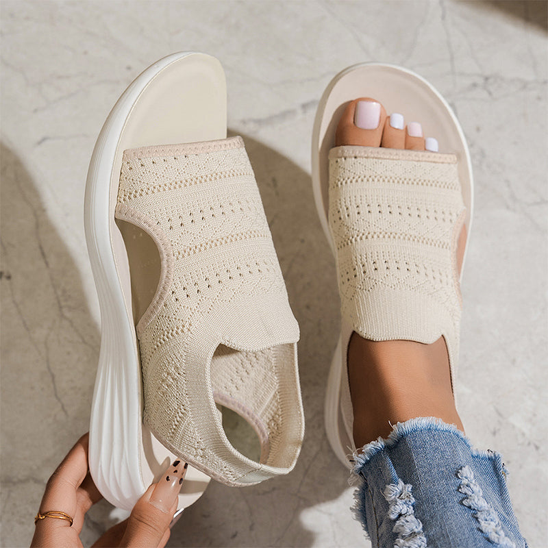 Zina | Women's breathable knit platform sandals